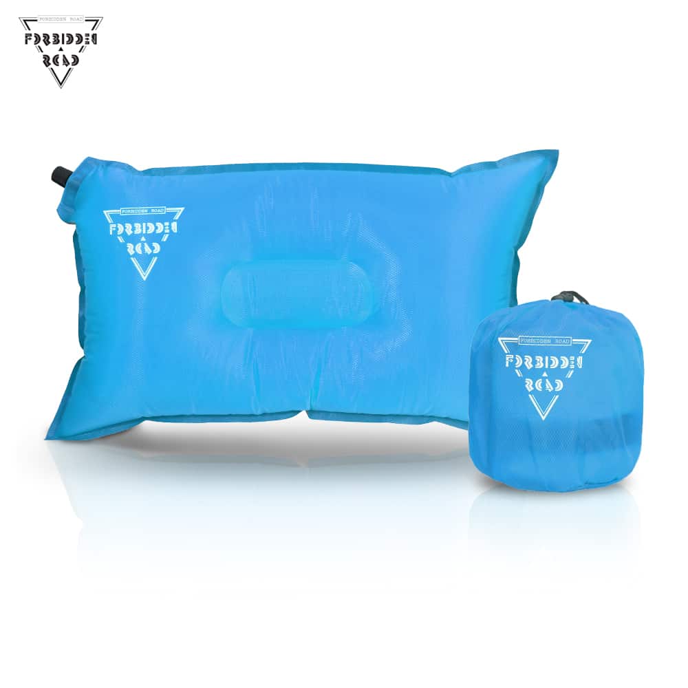 forbidden road camping pillow air inflatable travel pillow blue 01